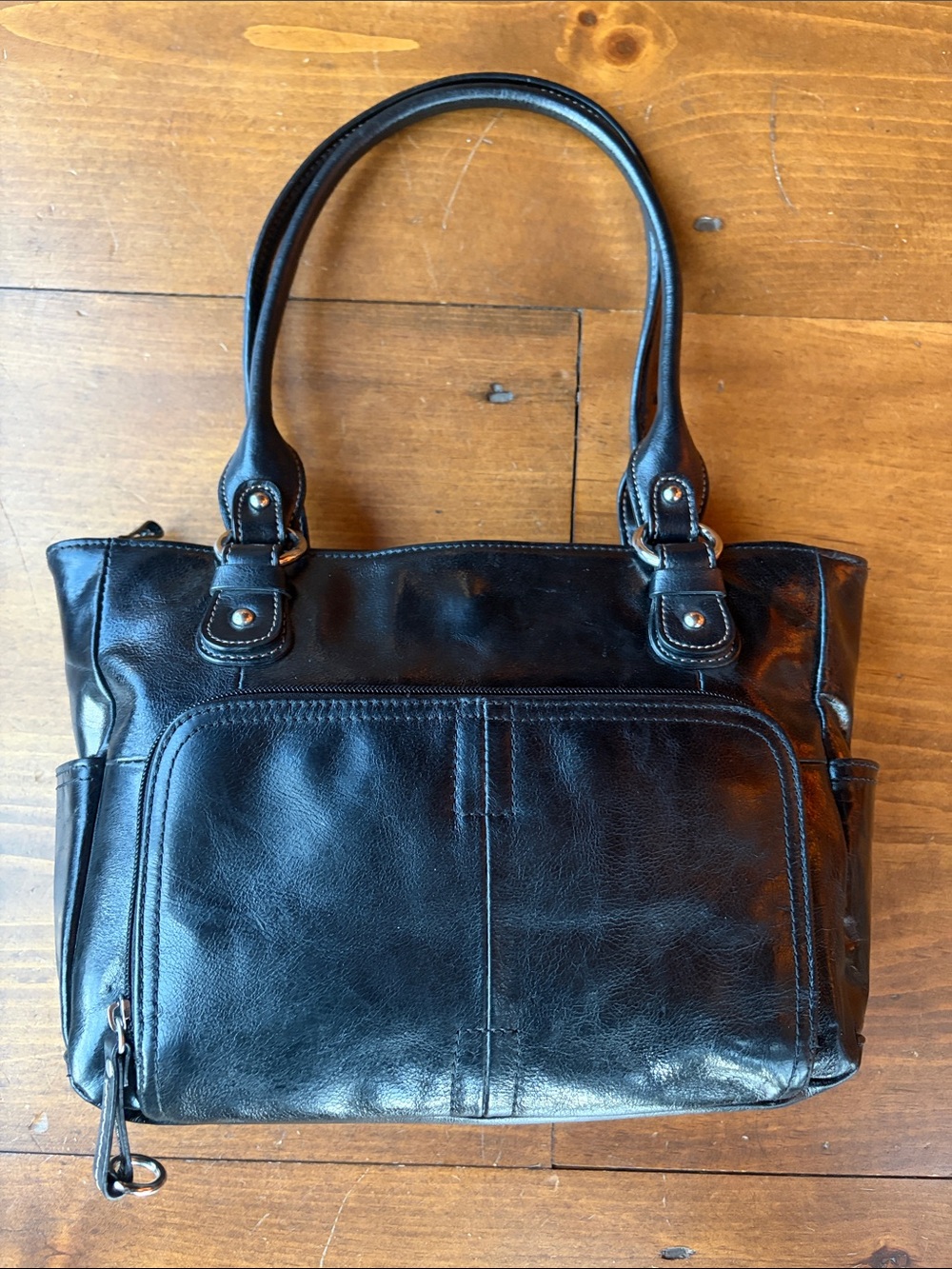 Giani Bernini Black Leather Satchel